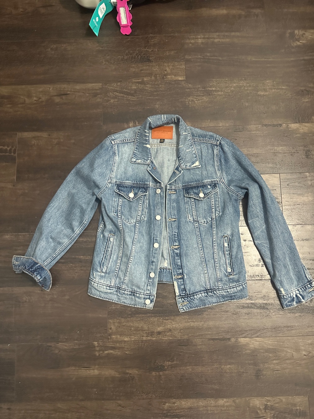 Lucky Brand Tomboy Trucker Light Blue Denim Jacket - Classic Jean Jacket L